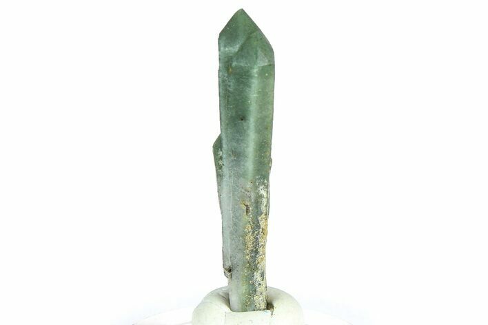Green Hedenbergite Included Quartz Cluster - Mongolia #366502
